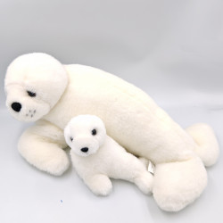 Peluche Phoque blanc avec bébé 3D PROMOTION
