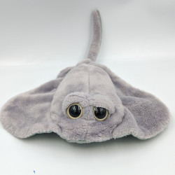 Peluche poisson raie manta grise