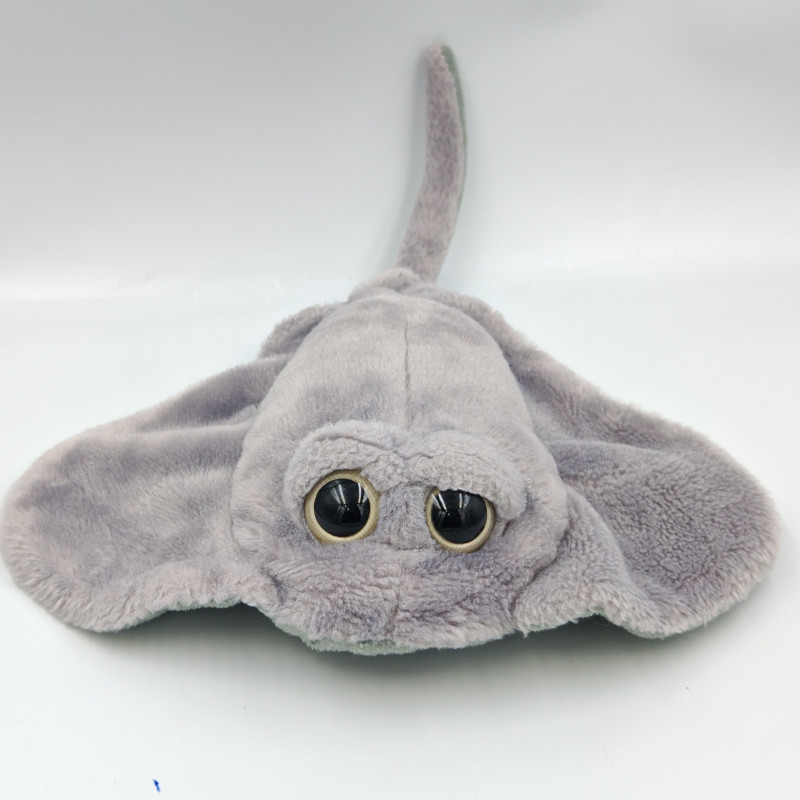 Peluche poisson raie manta grise