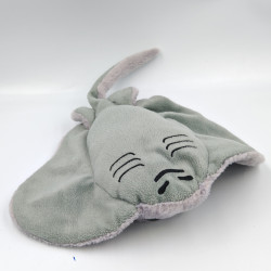 Peluche poisson raie manta grise