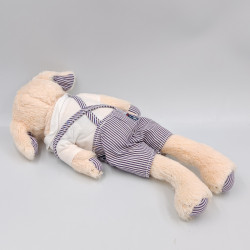 Doudou chien marin écru blanc bleu marine rayé JACADI