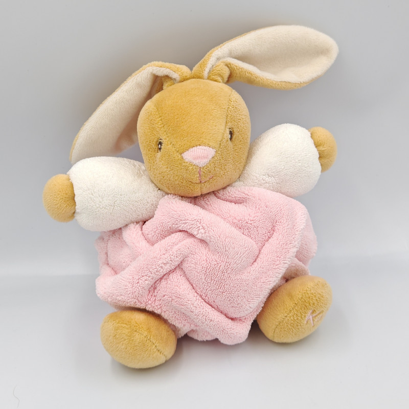 Doudou lapin plume beige rose blanc Kaloo