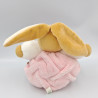 Doudou lapin plume beige rose blanc Kaloo