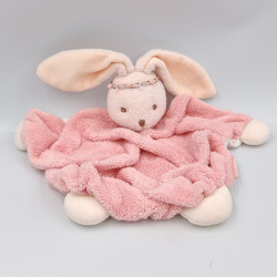 Doudou plat lapin plume rose fleurs lilirose KALOO