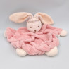 Doudou plat lapin plume rose fleurs lilirose KALOO