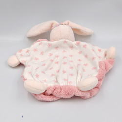 Doudou plat lapin plume rose fleurs lilirose KALOO