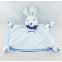 Doudou Plat carré Lapin bleu PICOT