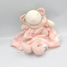 Doudou souris blanche rose carreaux BEBE JACADI