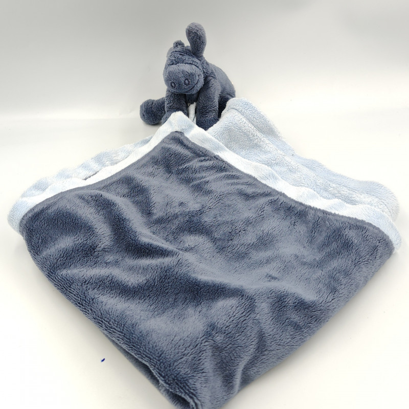 Doudou ane bleu marine poudre d'étoiles couverture NOUKIE'S