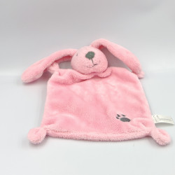 Doudou plat lapin rose empreinte NICOTOY