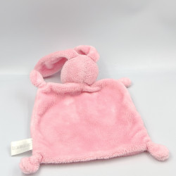 Doudou plat lapin rose empreinte NICOTOY