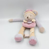 Doudou et compagnie pantin souris grise rose bleu beige