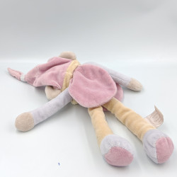 Doudou et compagnie pantin souris grise rose bleu beige