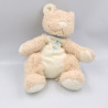Doudou chat ours beige blanc cerf volant BENGY