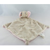 Doudou plat éléphant gris rose AUCHAN