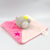 Doudou plat ours gris rose étoile CMP