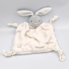 Doudou plat lapin plume blanc gris Tendres et Douces KALOO