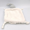 Doudou plat lapin plume blanc gris Tendres et Douces KALOO