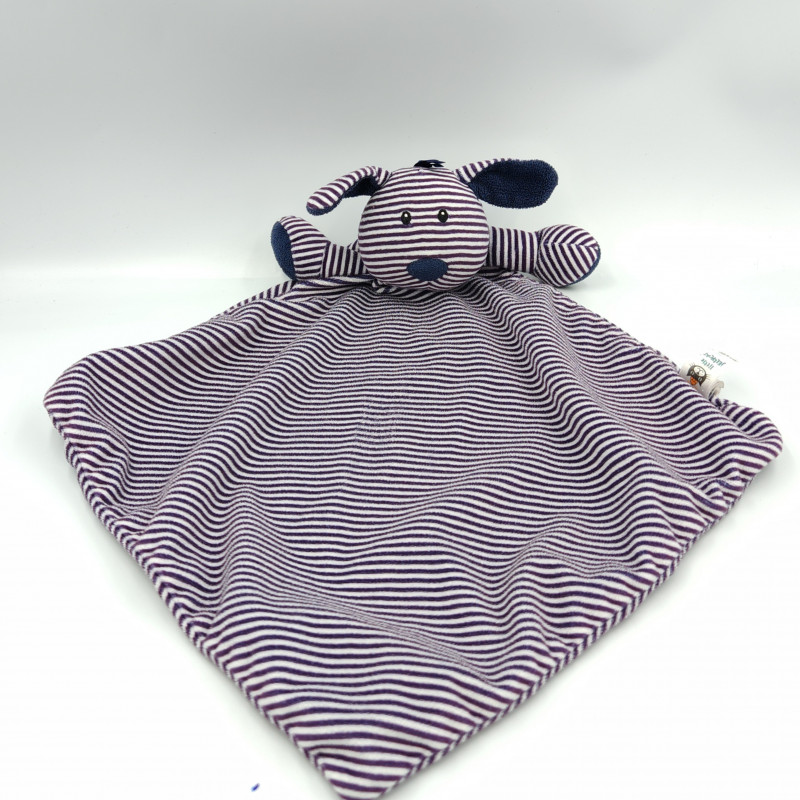 Doudou plat chien bleu marine violet JELLYCAT