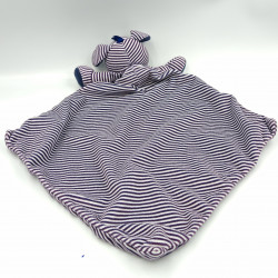 Doudou plat chien bleu marine violet JELLYCAT