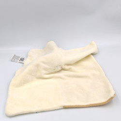Doudou plat souris beige blanc écru LEONIDAS