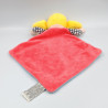 Doudou plat poupée rose bleu nattes blondes FRAISPERTUIS