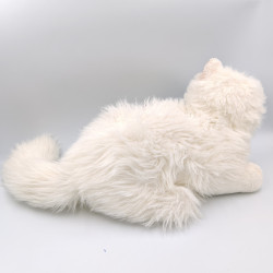 Peluche chat blanc noeud bleu JEMINI