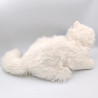 Peluche chat blanc noeud bleu JEMINI