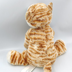 Peluche chat tigré roux marron blanc AUCHAN