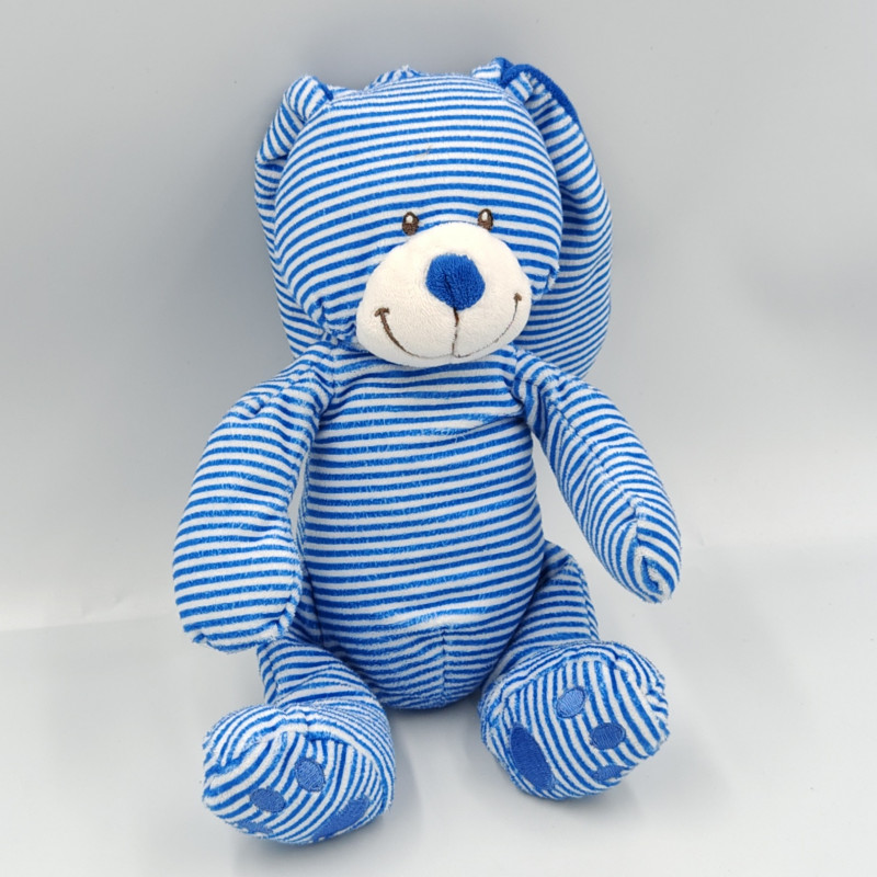 Doudou lapin blanc bleu rayé SIMBA TOYS KIABI