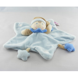 Doudou plat lutin vert poche bleu POMMETTE