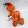 Doudou peluche singe marron chapeau rouge WALYGATORPARC