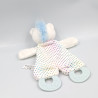Doudou plat licorne blanche bleu pois TENDERTOYS