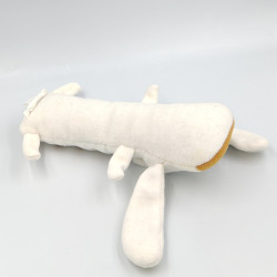 Doudou hochet girafe blanche marron DPAM