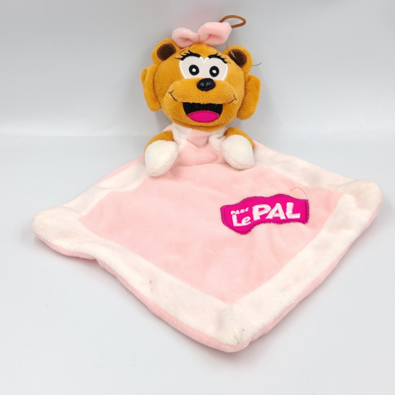 Doudou plat lion marron rose blanc Le Pal FOREST DISTRIBUTION