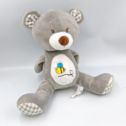 Doudou ours gris blanc abeille Maya IMAGIN