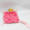 Doudou plat ours Plume rose framboise KALOO