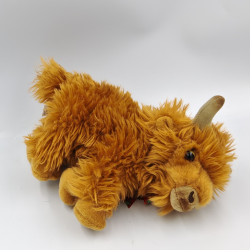 Peluche buffle marron noeud écossais Collectables