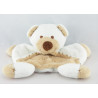 Doudou plat ours déguisé en lapin vert beige GRAIN DE BLE