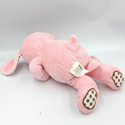 Doudou chien rose blanc pois marrons mouchoir TOYS R US