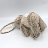 Doudou lapin marron noeud blanc fleurs COTTON BLUE