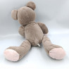 Doudou ours gris rose NICOTOY