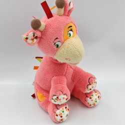 Doudou musical vache girafe rose LATITUDE ENFANT