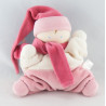 Doudou semi plat baby corolle blanc rose grenadine Corolle