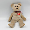 Doudou peluche Beanie Babies ours beige marron 1999 TY