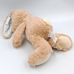 Doudou plat lapin marron blanc pois bleu TCM