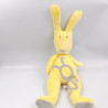 Doudou lapin jaune gris OBAIBI
