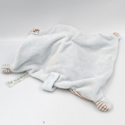 Doudou plat lapin bleu rayé ABC attache tétine SIMBA TOYS NICOTOY