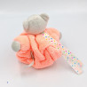 Mini Doudou ours Plume orange fluo KALOO