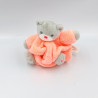 Mini Doudou ours Plume orange fluo KALOO
